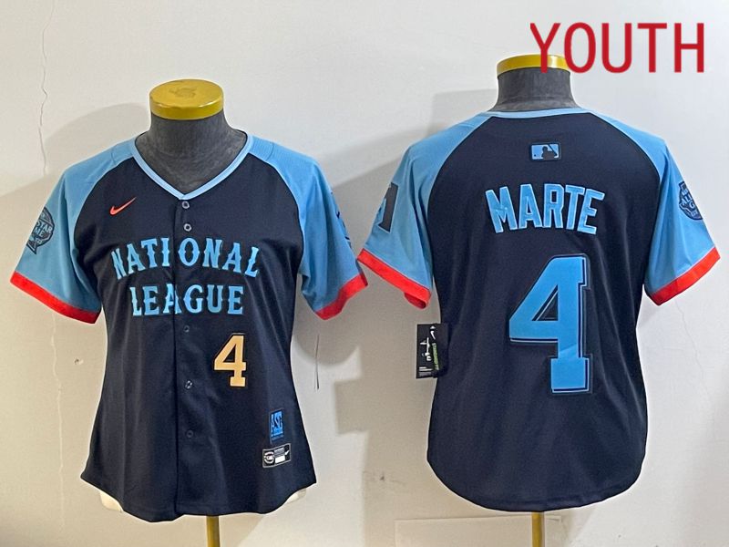 Youth Arizona Diamondback 4 Marte Blue All star 2024 Nike MLB Jersey style 4